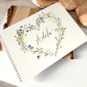 Álbum personalizado para bebé con nombre Flores Silvestres