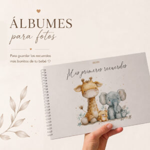 Álbum de fotos para bebé – Jirafa y Elefante