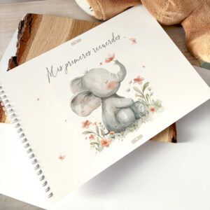 Álbum de fotos para bebé A4 con ilustración de Elefante Floral