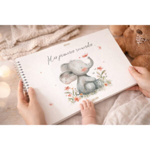 Álbum de fotos para bebé A4 con ilustración de Elefante Floral
