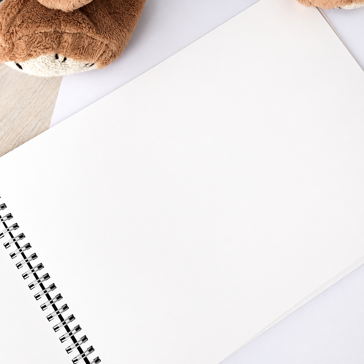 Álbum de fotos para bebé A4 hecho a mano con ilustraciones originales de Julie Vanhaber.
