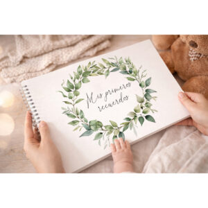 Álbum de fotos para bebé A4 con ilustración de Hojas Verdes
