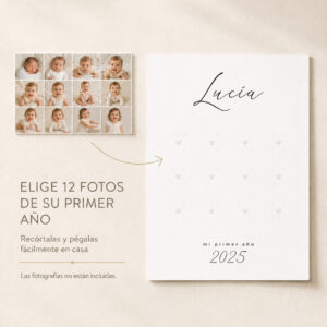 Cómo añadir 12 fotos a la lámina personalizada Mi Primer Año
