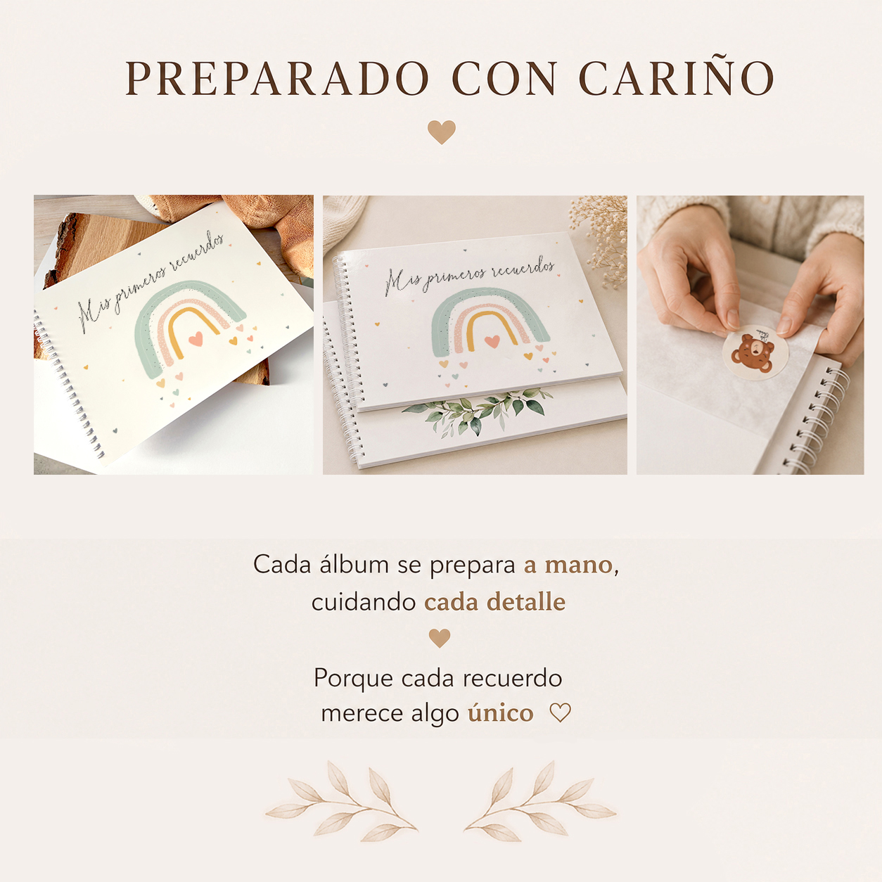 Álbum para bebé preparado con cariño.