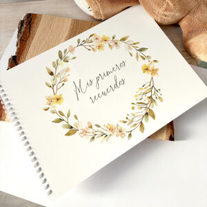 Álbum de fotos para bebé A4 con ilustración de Flores Doradas