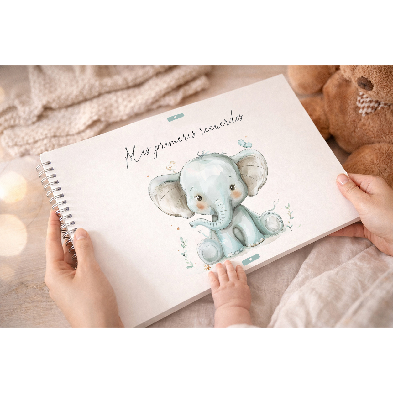 Álbum de fotos para bebé A4 con ilustración de Dulce Elefante
