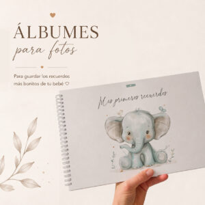 Álbum de fotos para bebé A4 con ilustración de Dulce Elefante