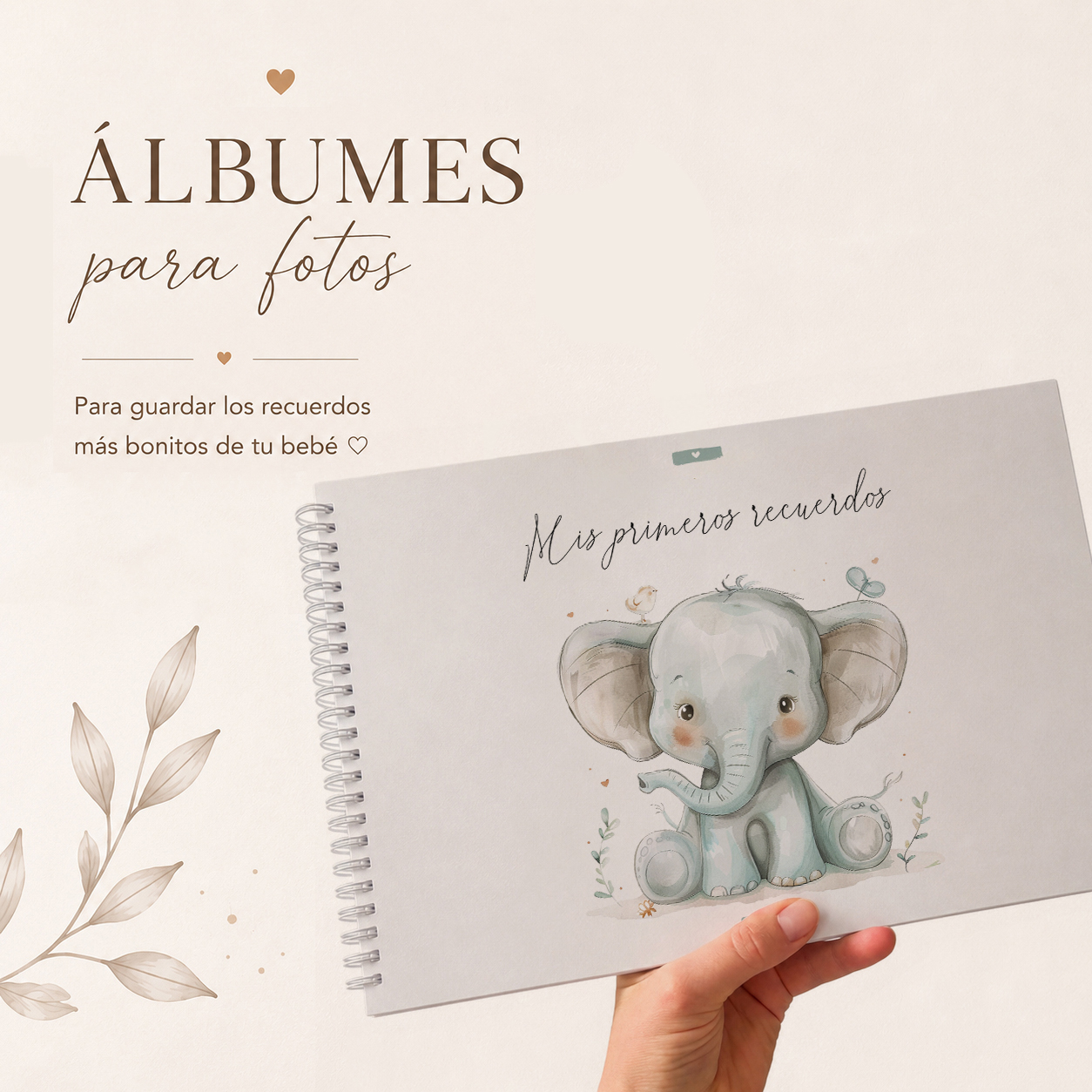 Álbum de fotos para bebé A4 con ilustración de Dulce Elefante