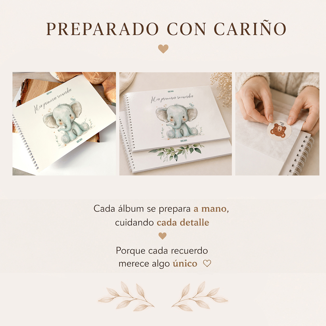 Álbum para bebé preparado con cariño.